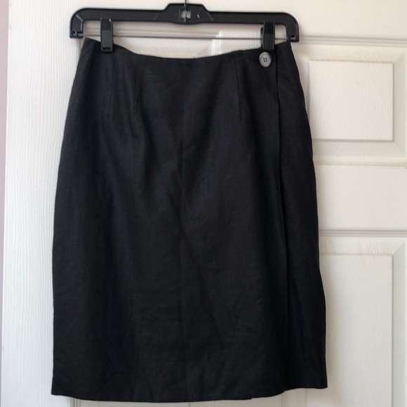 Ann Taylor Studio 100% linen black skirt size 4 - Picture 2 of 6